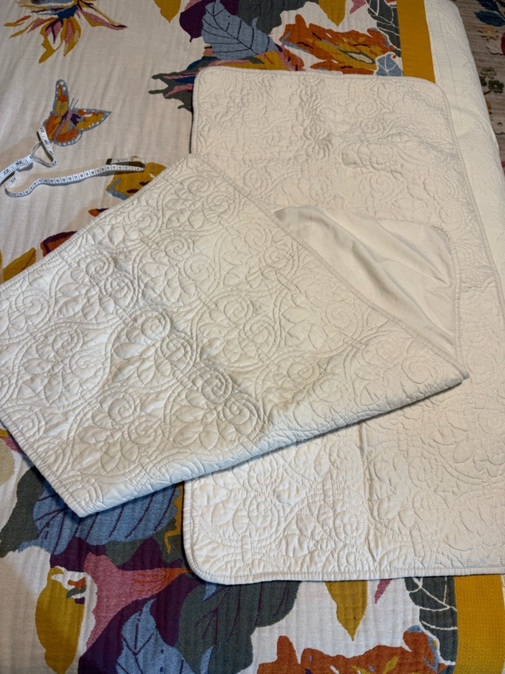(2) Madison Park OFF White Quilted King Pillow Covers - Picture 2 of 6